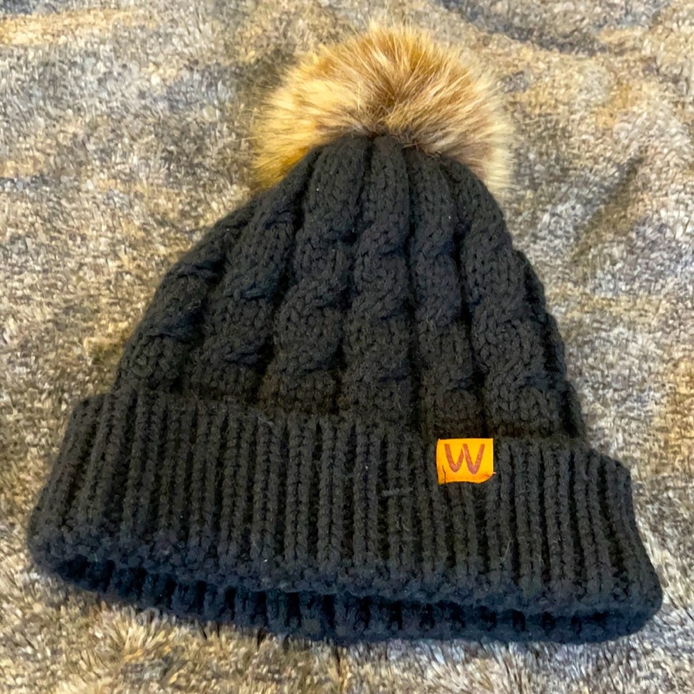 Black and brown beanie